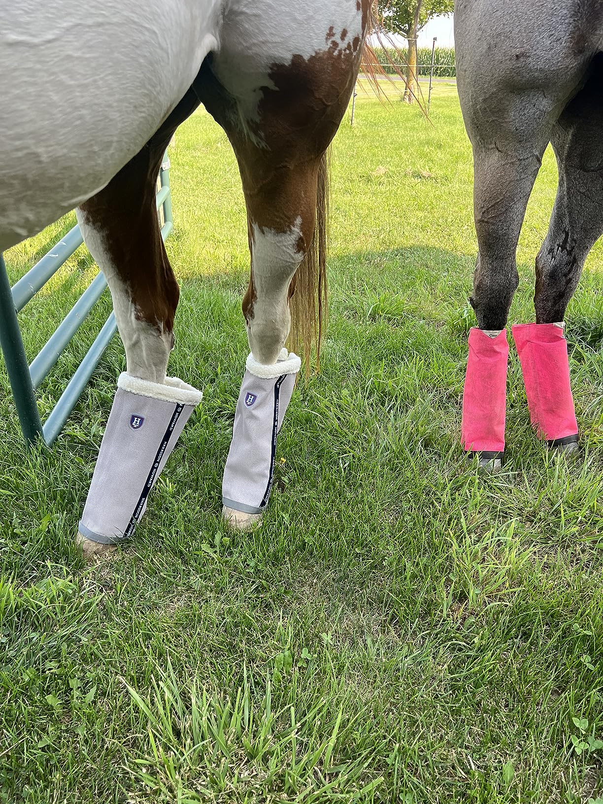 UV Protection Horse Leg Boots Breathable Mesh PVC Equine Guards Insect-Repellent Wraps Reduced Fatigue Equestrian Gear - Blue